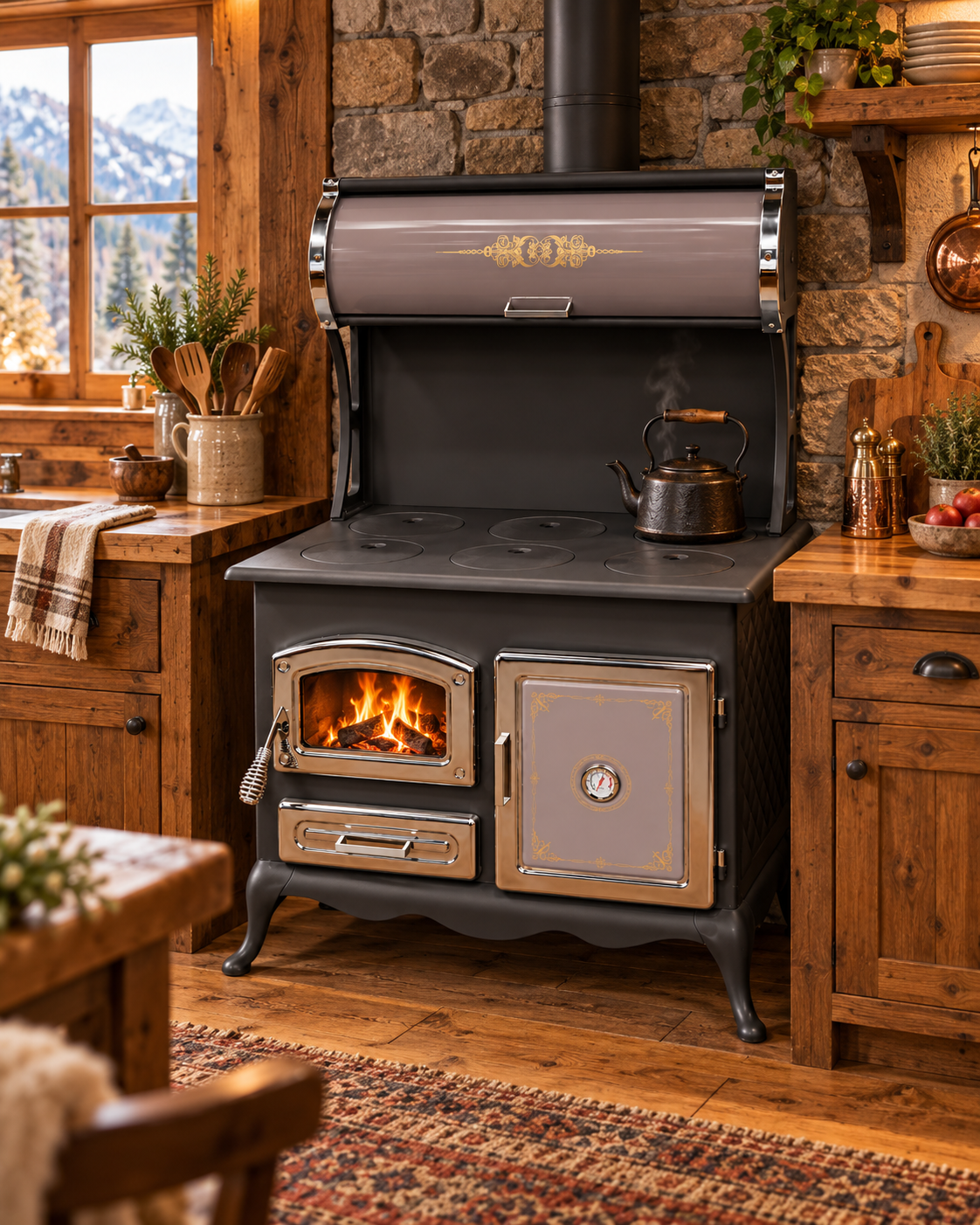 Moonstone Cast-Iron Wood-Burning Stove