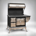 Silver Cast-Iron Wood-Burning Stove