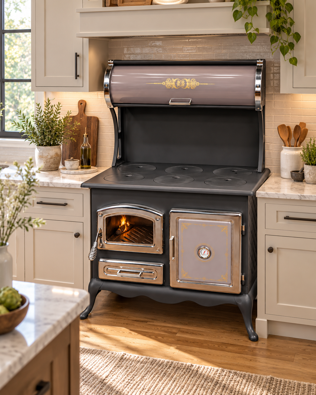 Moonstone Cast-Iron Wood-Burning Stove
